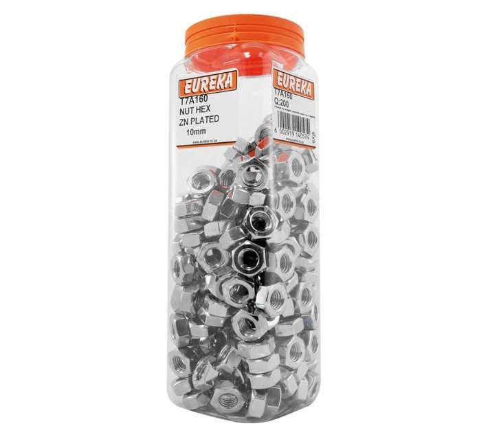 Eureka 10mm Zinc Plated Nut Hex (200 Pack)