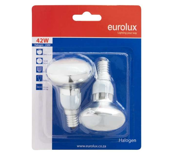 Eurolux 2 x E14 Halogen Globe - Warm White (42w)