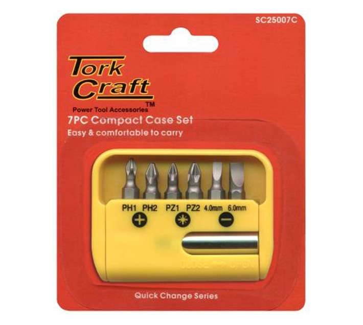 Tork Craft T SC25007C 7 x Insert Screwdriver Bits (25mm)