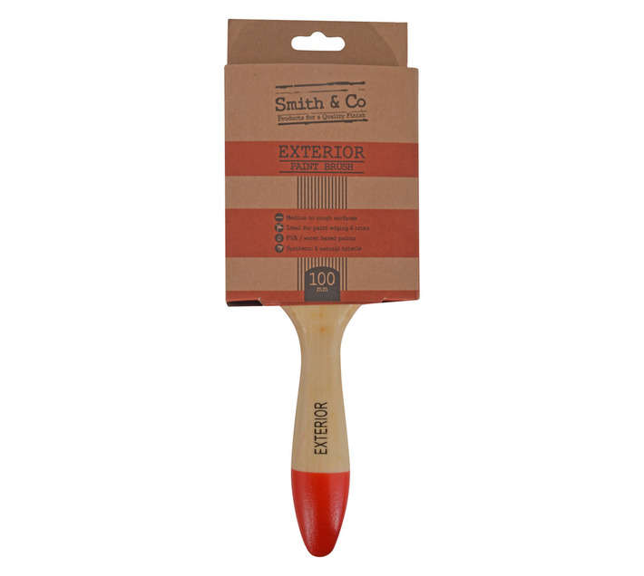 Smith and Co Exterior Paint Brush - Red (100mm)