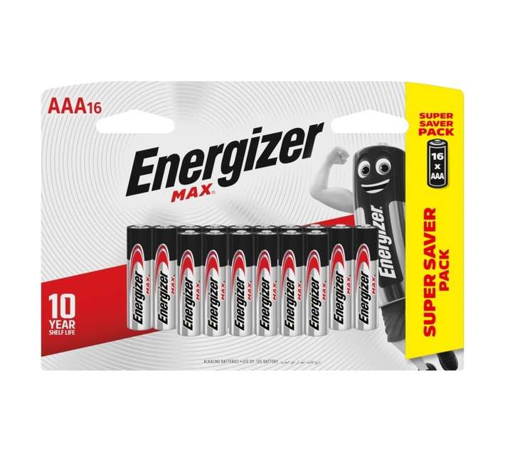 Energizer Max 16 x Alkaline Batteries (AAA) E301639200