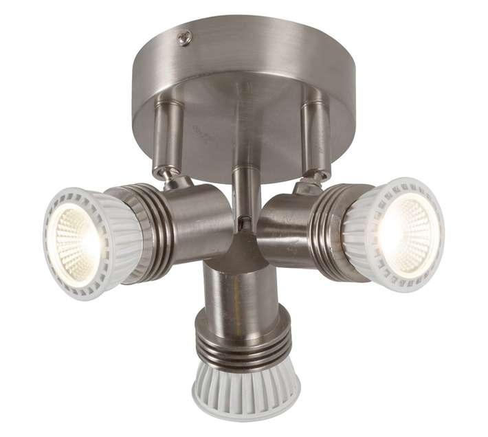 Eurolux 3 Light Sahara Spotlight - Satin Chrome (50W)