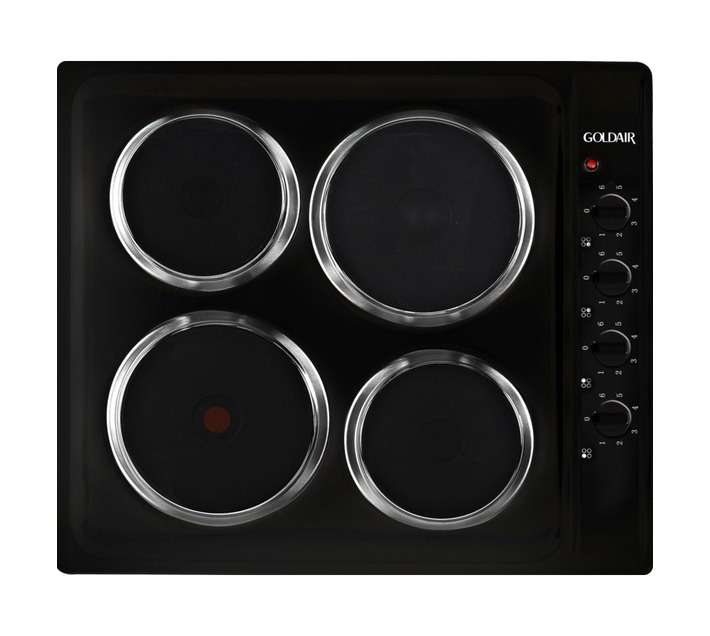 Goldair 4 Plate Built In Electric Hob (600mm) Black GEH-400B