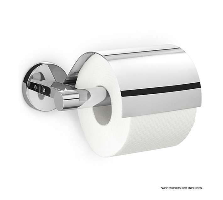 Zack Scala Toilet Roll Holder with Cover - Silver (185 x 160 x 95mm)