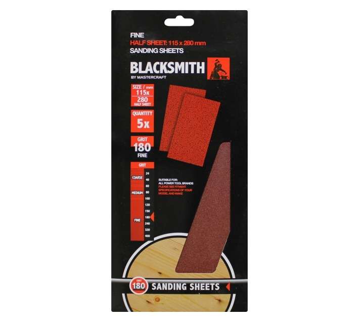 Blacksmith 1/2 Aluoxide All Half Sheet Sanders Sand Paper Sheet 180 Grit
