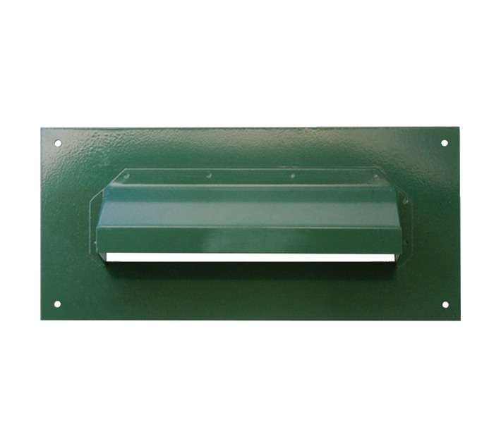 Euro Brass Letter Plate Hooded - Green