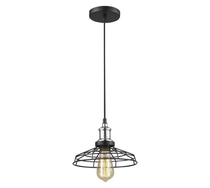 Radiant Grid Pendant Light - Black/Chrome (230mm)