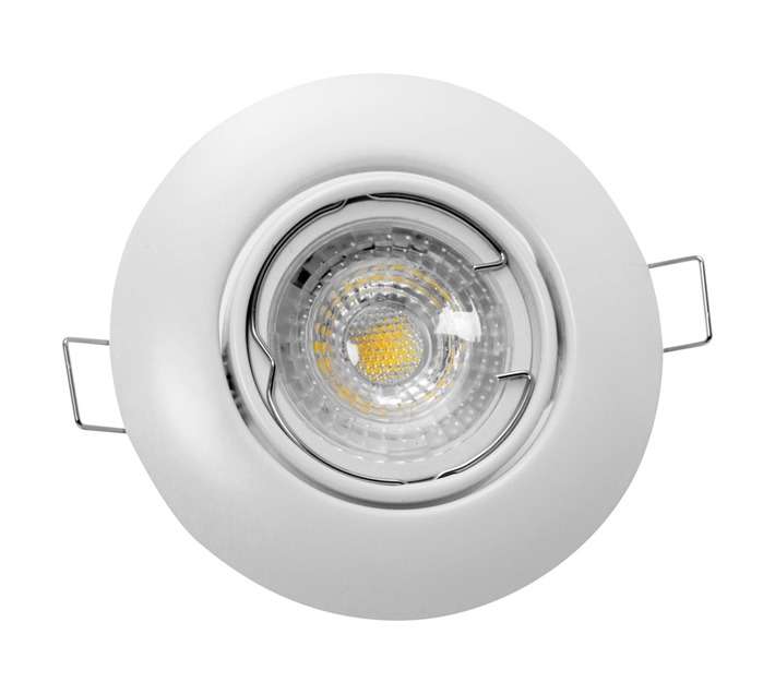 Lightworx LED GU10 Round Tilt Downlight - White (4w)