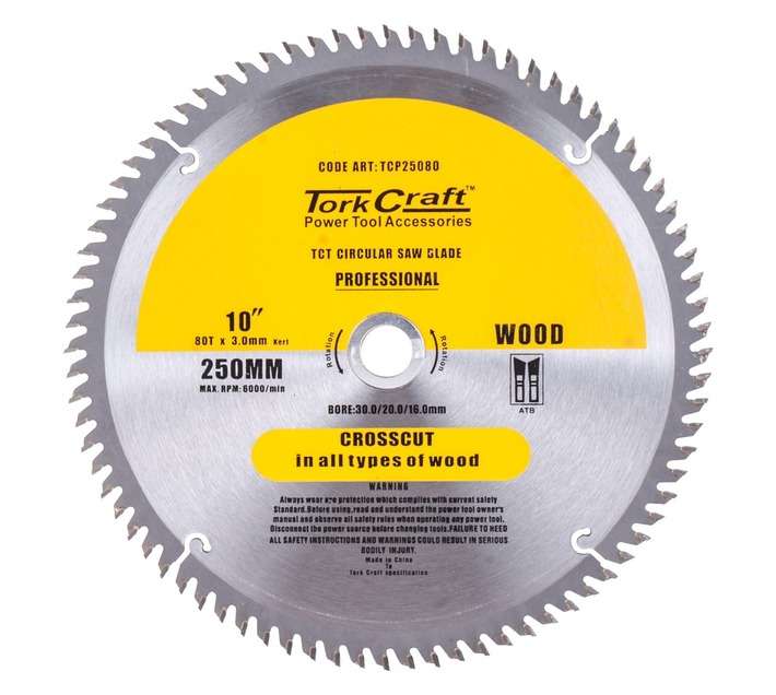 Tork Craft TCP25080 Contractors Circular Saw Blade (250mm)