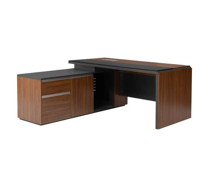 GOF Afton 1 Executive Desk - Cocoa Brown (1825 x 1750 x 750mm)