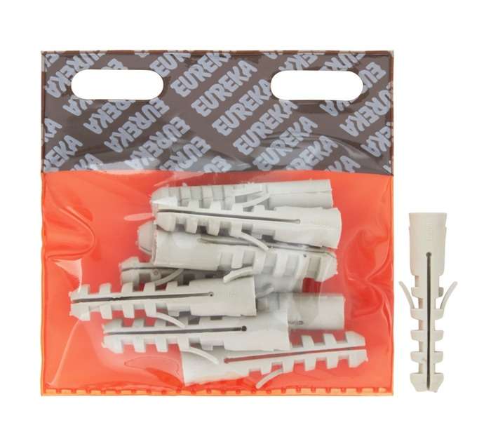 Eureka 1CE60U 12 x 60mm Wall Plug - Grey (10 Pack)