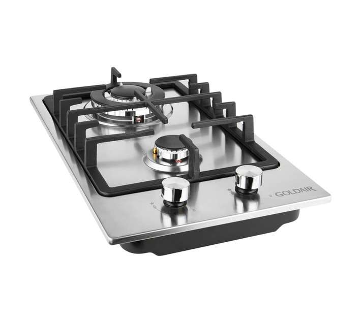 Goldair 2 Gas Burner Hob Stainless Steel