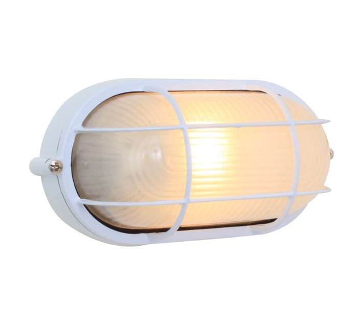 Eurolux Small Oval Bulkhead with Grid - White (60W)