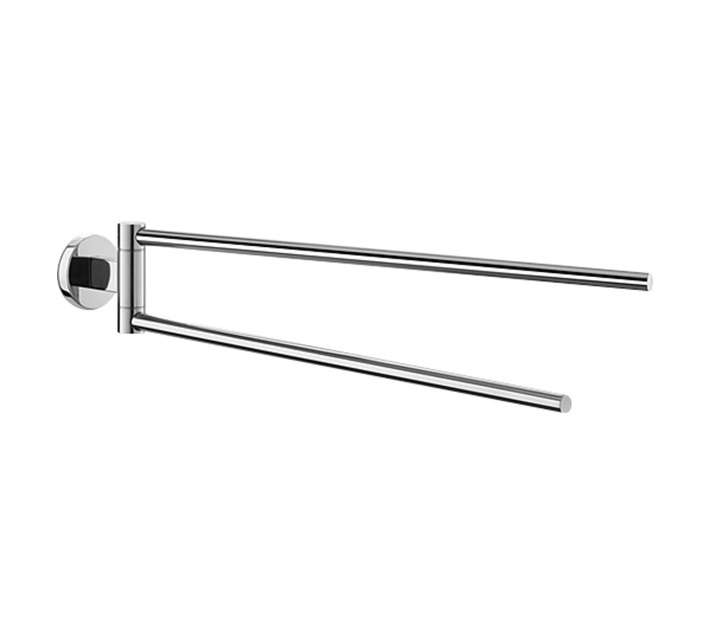 Zack Scala Double Pivot Towel Rail - Silver (130 x 455 x 70mm)