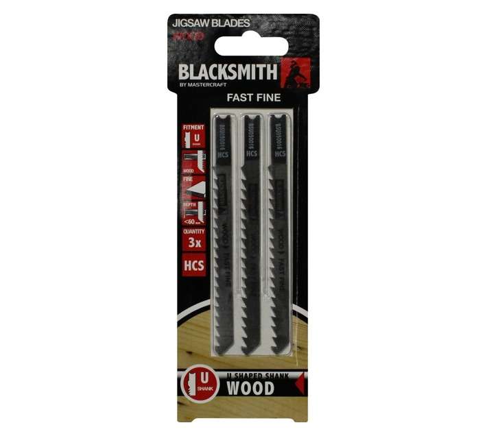 Blacksmith UShank wood fstfinefin 60mm Jigsaw Blade (3 piece)
