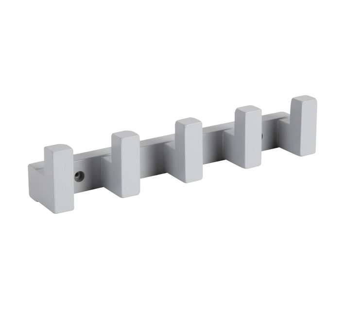 Lusso 5 Hook Bathroom Rack - Grey (100 x 100 x 360mm)