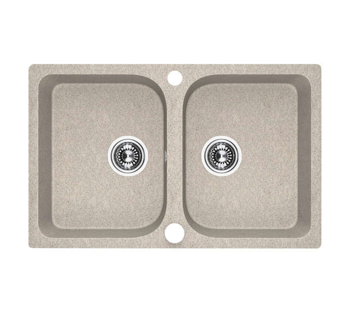 Laveo Celia 2 Bowl Sink - Beige (760 x 480 x 170mm)