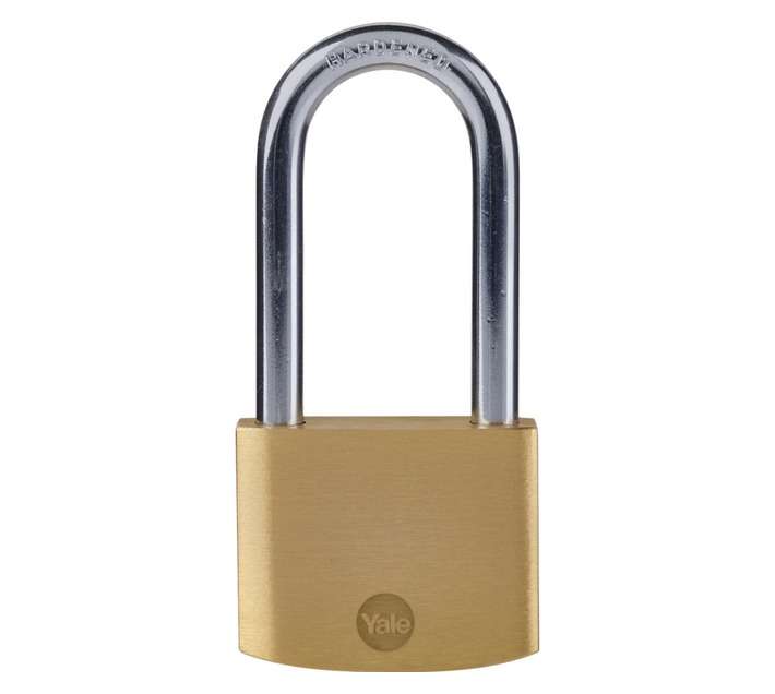 Yale Long Shackle Brass Padlock (50mm)