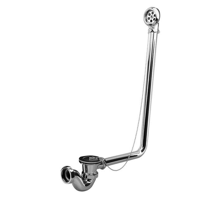 Wirquin Free Stand Bath Trap Overflow Waste and Chain - Chrome