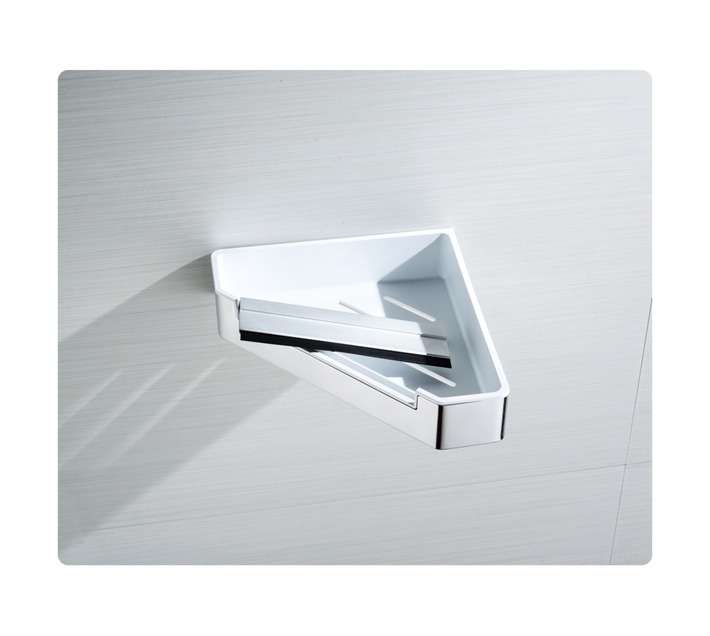 MacNeil Corner Shower Caddy with Wiper - White (370 x 220 x 53mm)