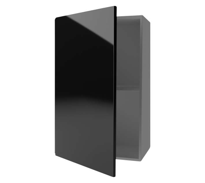 Home and Kitchen Gloss Top Cabinet Unit - Black (450 x 300 x 720mm)