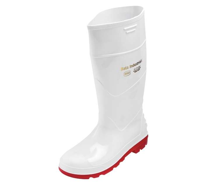 Bata Jobber Gumboot - White/Red (Size 12)