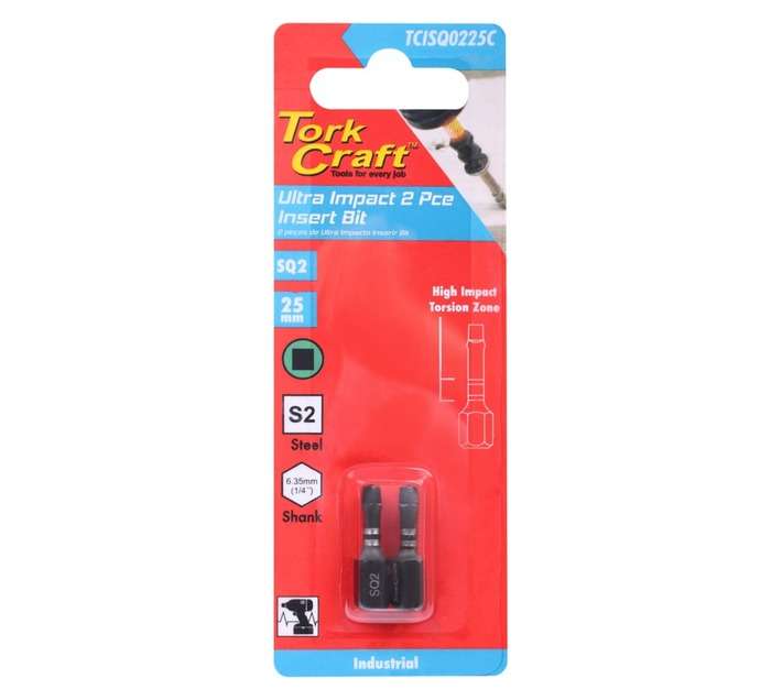 Tork Craft TCISQ0225C Square Recess SQ2 Screwdriver Bit (25mm)