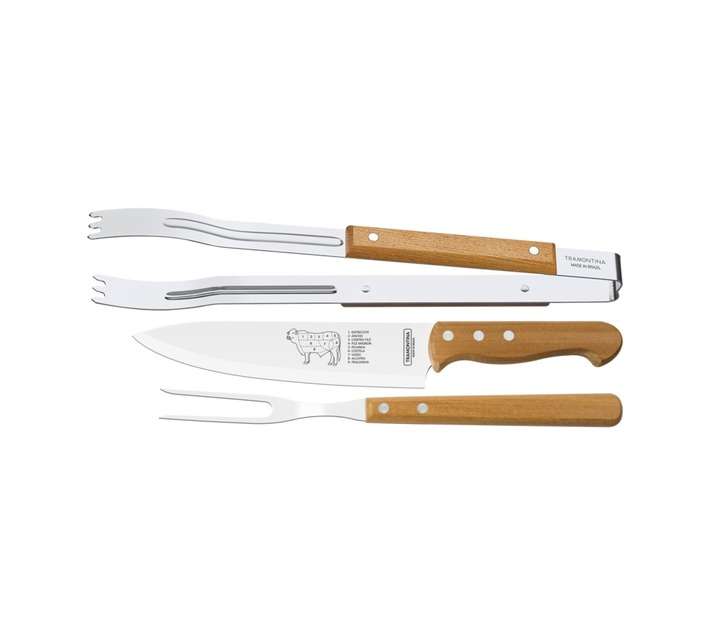Tramontina 22399/075 3 Piece Barbeque Cutlery Set (530 x 205 x 40mm)