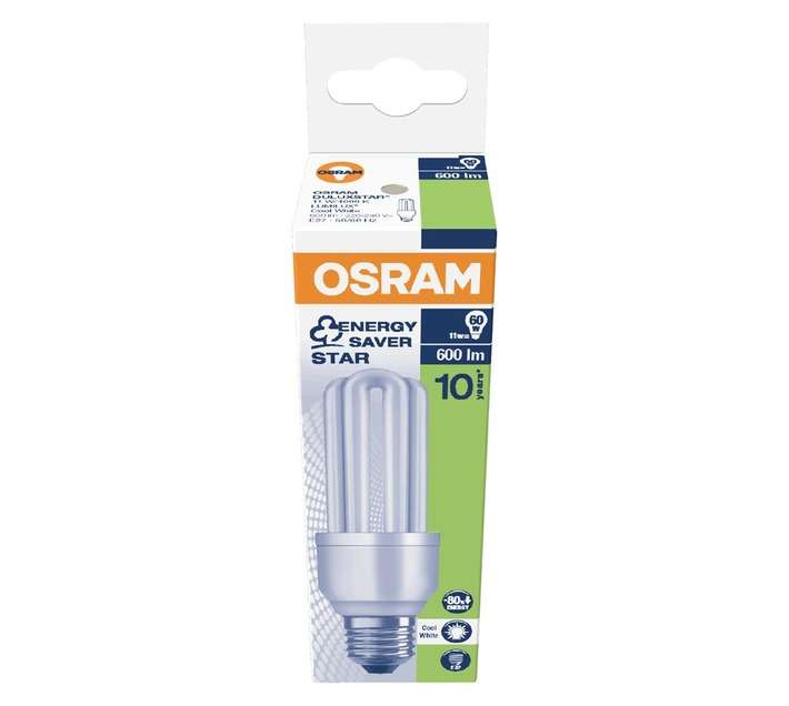 Osram E27 3U Compact Fluorescent Globe - Cool White (11w)