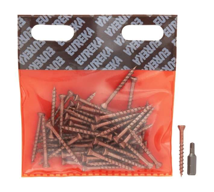 Eureka 1FJ30U 4 x 40mm Decking Screw Smooth Brown (50 Pack)