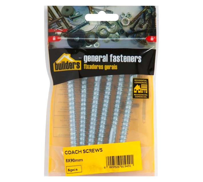 BP-CS0890-6 6 x Coach Screws (8 x 90mm)