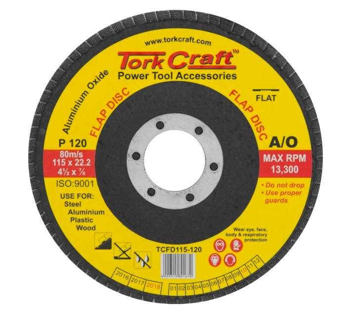 Tork Craft 120 Grit Flap Sanding Discs (115mm)