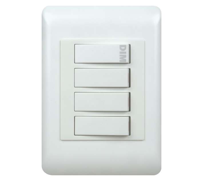 DH DHW42SW4DIM 4 Lever 1 Way Dimmer Switch - White (50 x 100mm)