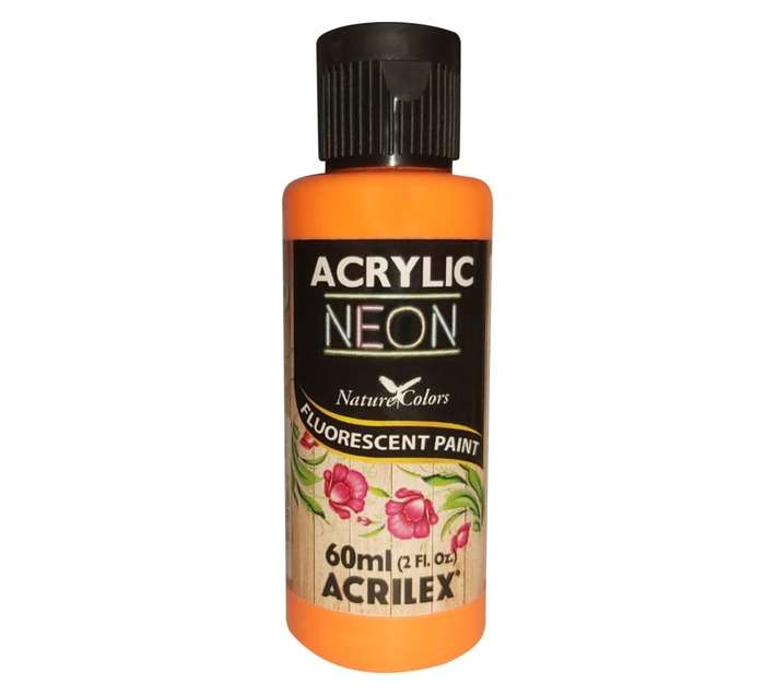 Crazy Crafts Matte Acrylic Neon Paint - Orange (60ml)