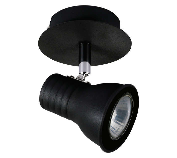Design House Round Bedside Spotlight - Matt Black