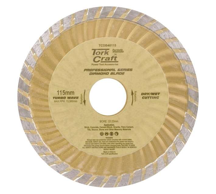 Tork Craft TCDB40115 Turbo Wave Diamond Blade (115 X 22.22mm)