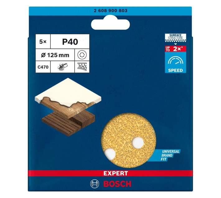 Bosch 40 Grit Sanding Disc (125mm)