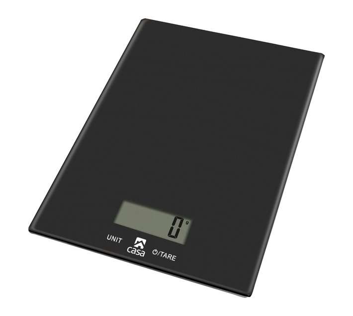 Casa Glass Kitchen Scale - Black (215 x 170 x 25mm)