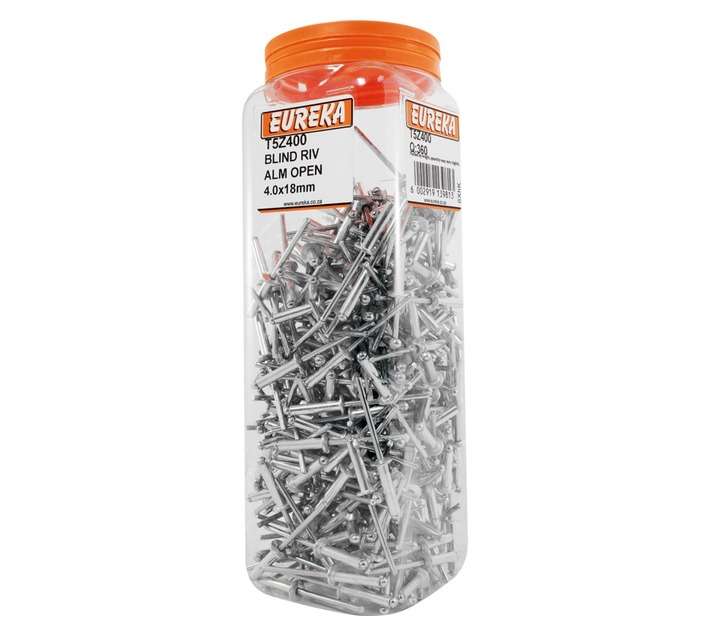 Eureka 360 x Aluminium Open Blind Rivets (4 x 18mm)