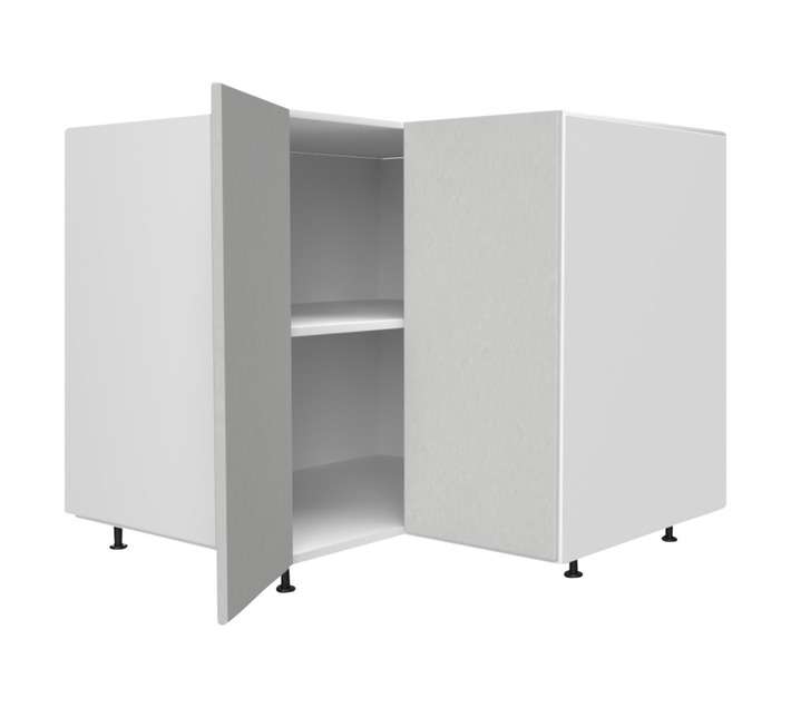 Home and Kitchen Base Unit Melamine Corner Cabinet - Stone Grey (900mm)