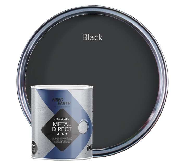 Fired Earth Metal Direct Smooth Satin - Black (1L)