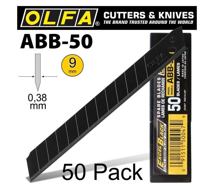 Olfa BLA ABB50 50 x Ultra Sharp Snap Off Blades for Utility Knives