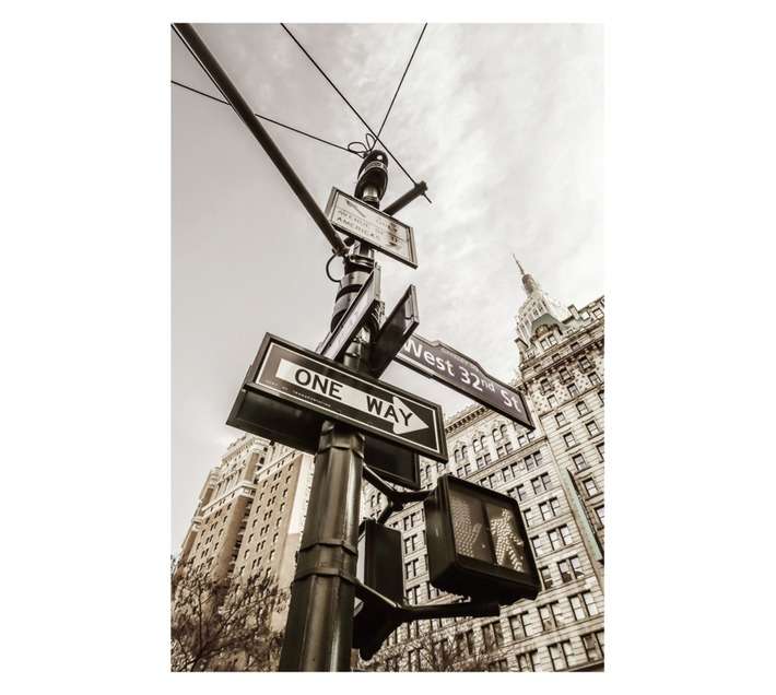 Design House Street Sign Canvas Print - Black/Grey (600 x 900mm)