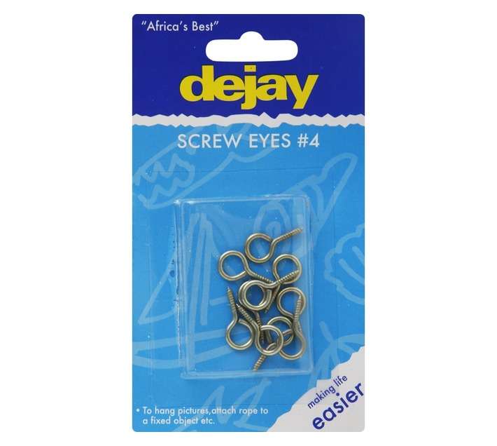 Dejay Screw Eyes Number 4 - Yellow (10 Pack)