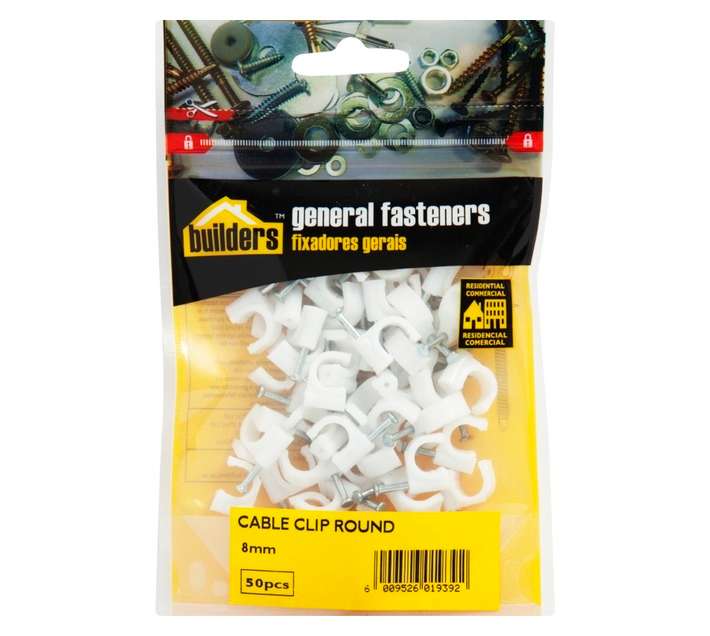 BP-CCR8-50 50 x Round Cable Clips (8mm)