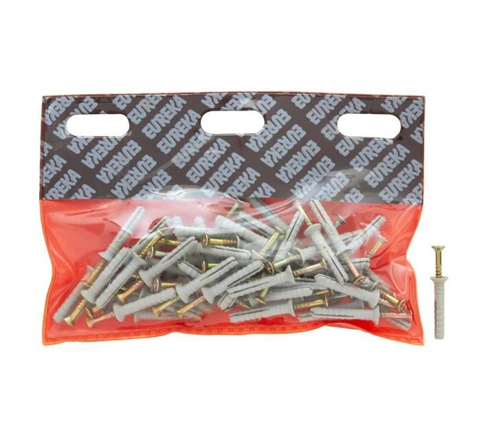 Eureka 6V10 60 x Nail In Nylon Countersunk - Grey (5 x 30mm)
