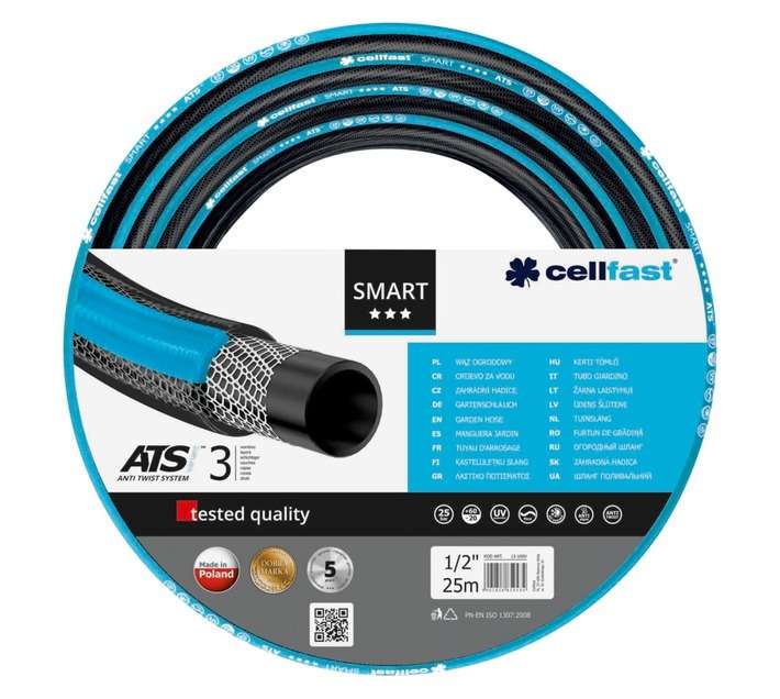 Cellfast CF13-100 Smart ATS Garden Hose - Black/Blue (12mm x 25m)