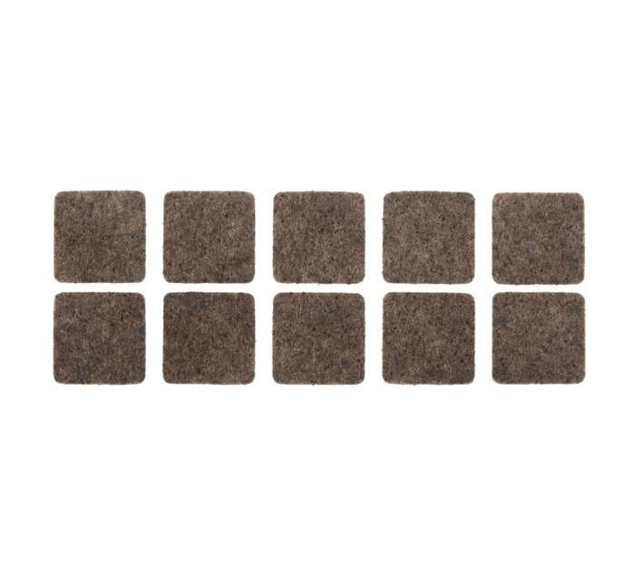 Safe Top Adhesive Felt Pads Square - Brown (20 x 20mm x 10 Pads)