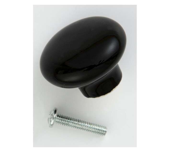 Home and Kitchen Porcelain Knob - Black (32mm)