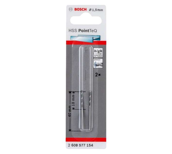 Bosch 2608577154 PoinTeQ Metal HSS Drill Bit (1.5mm)